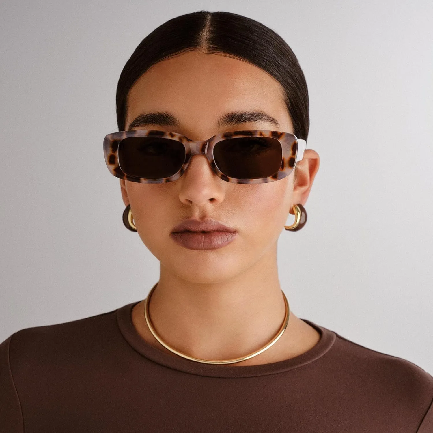 AIRE CERES Rectangular Unisex Sunglasses Cookie Tort