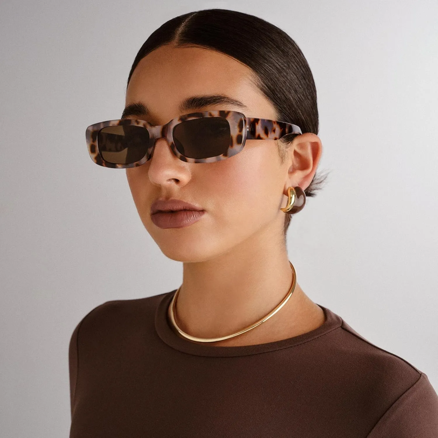 AIRE CERES Rectangular Unisex Sunglasses Cookie Tort