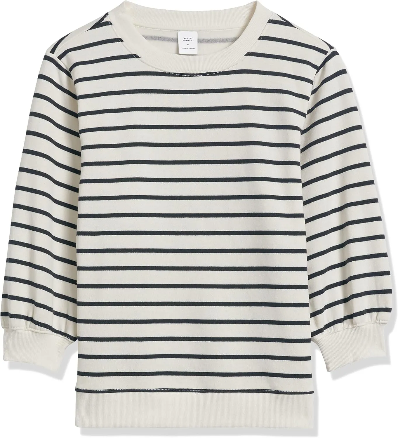 Amazon Essentials Women's French Terry Fleece Crewneck Sweatshirt with Sleeve Detail