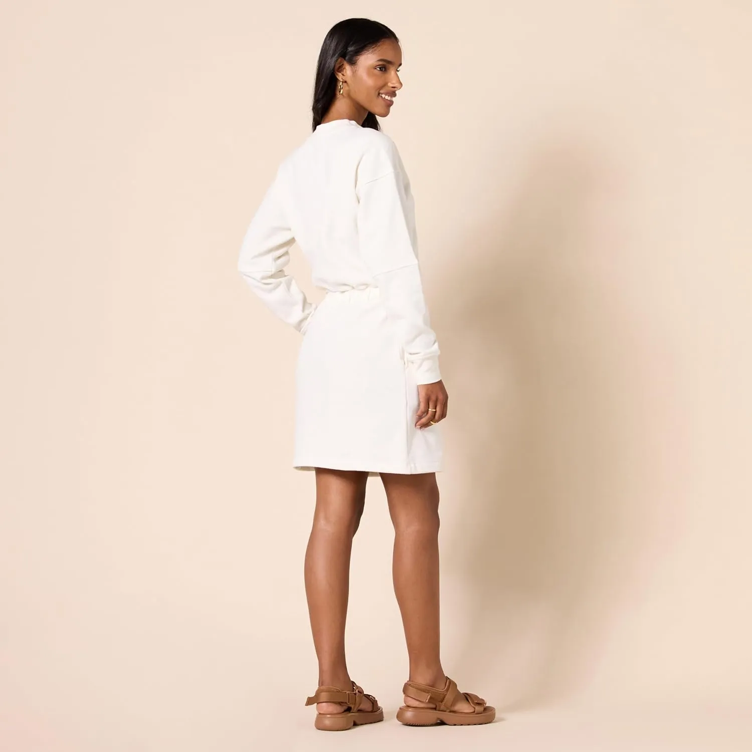 Amazon Essentials Women's Waisted Sweatshirt Dress (Available in Plus Size)