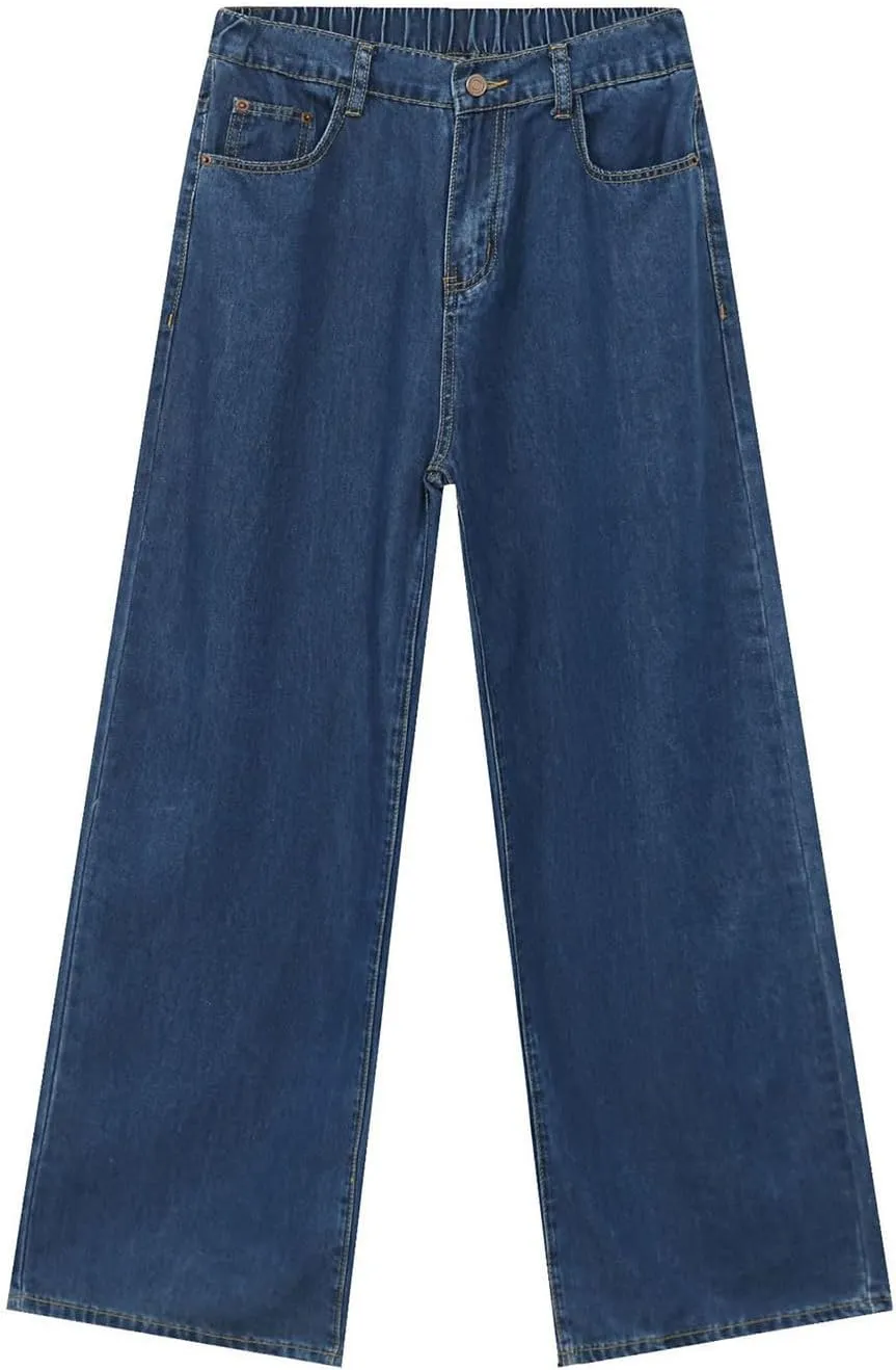Baggy Jeans for Men Y2k Vintage Denim Pants Casual Wide Leg Jeans Loose Fit Denim Hip Hop Streetwear Jeans Trousers Pants