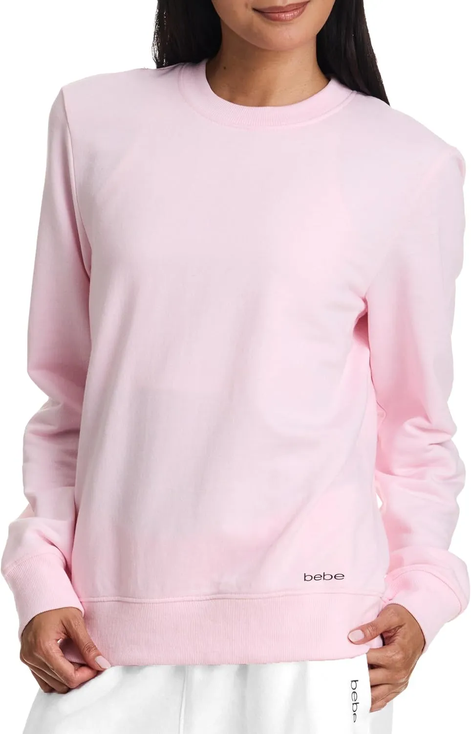 bebe French Terry Sweatshirt for Women, Crewneck Sweatshirts for Women, Sweatshirt Loungewear