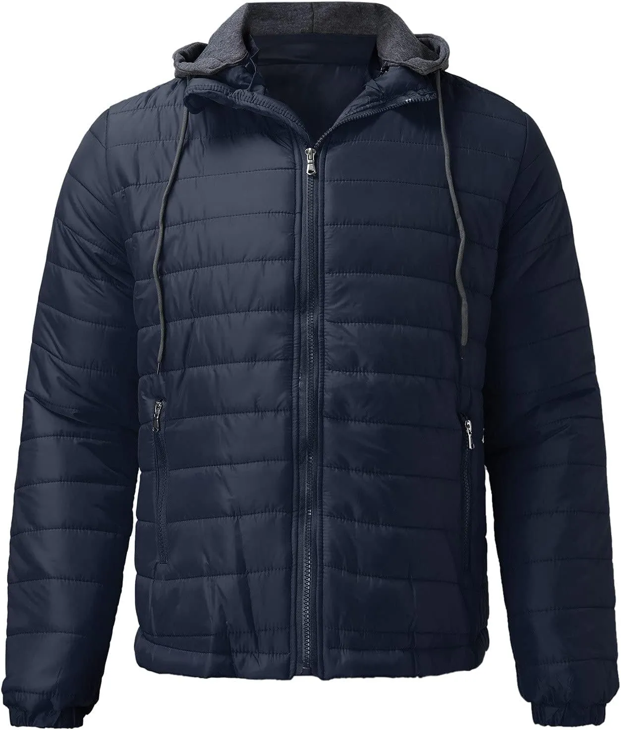 BIFUTON Puffer Jacket Men,Men's Puffer Jackets Waterproof Winter Bubble Coats Ski Parka Quilted Hooded Winter Jackets for Men