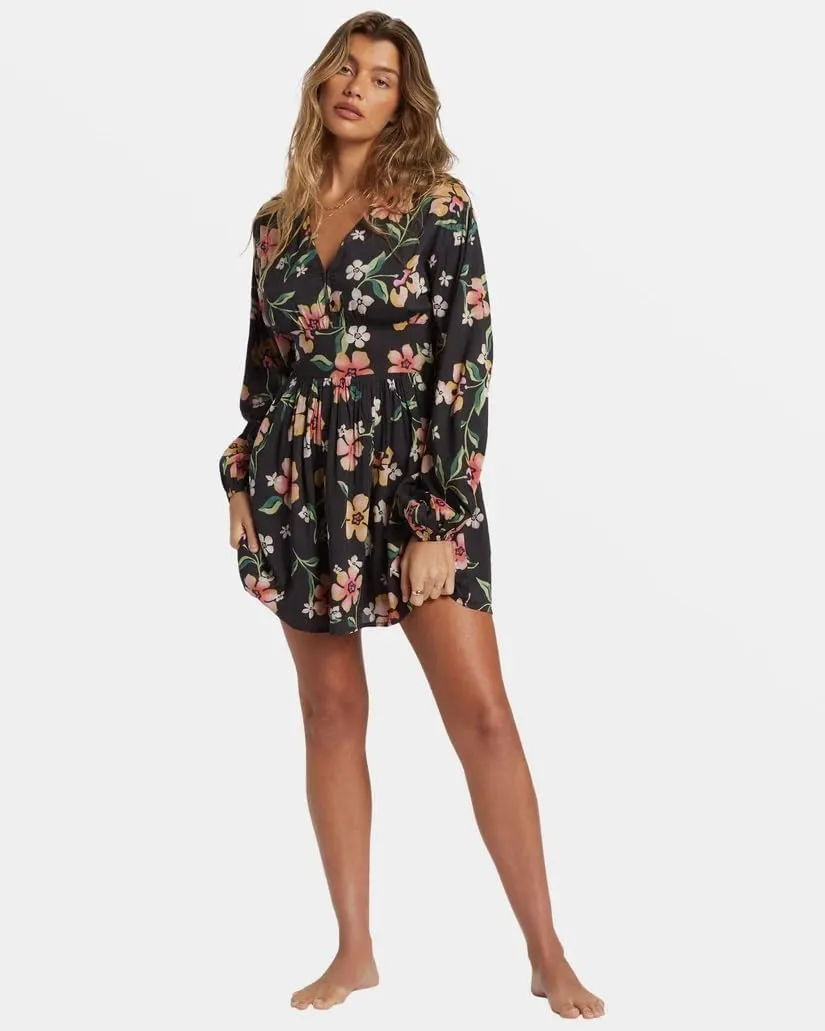 Billabong Women's Night Bloom V-Neck Mini Dress