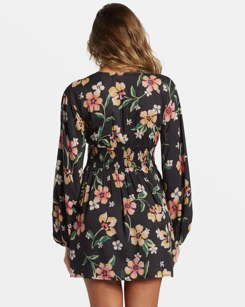 Billabong Women's Night Bloom V-Neck Mini Dress