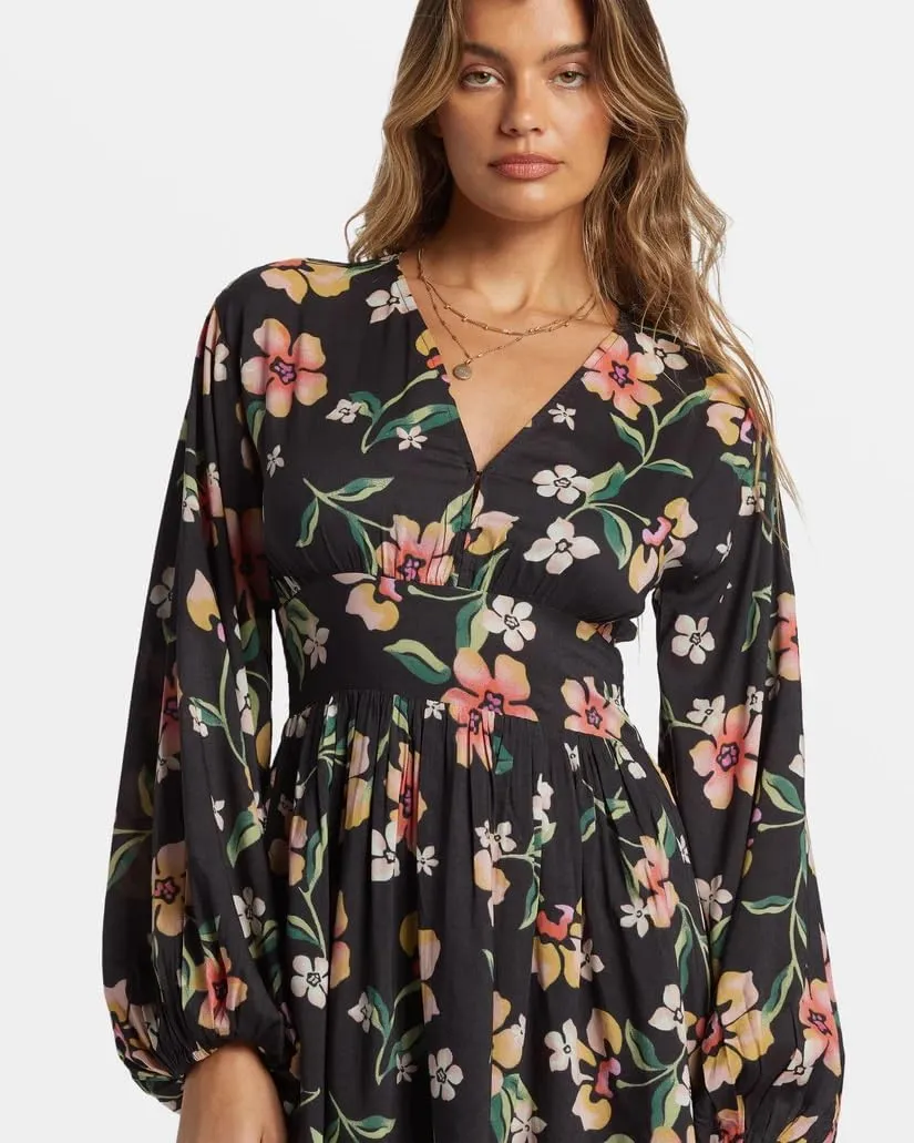 Billabong Women's Night Bloom V-Neck Mini Dress