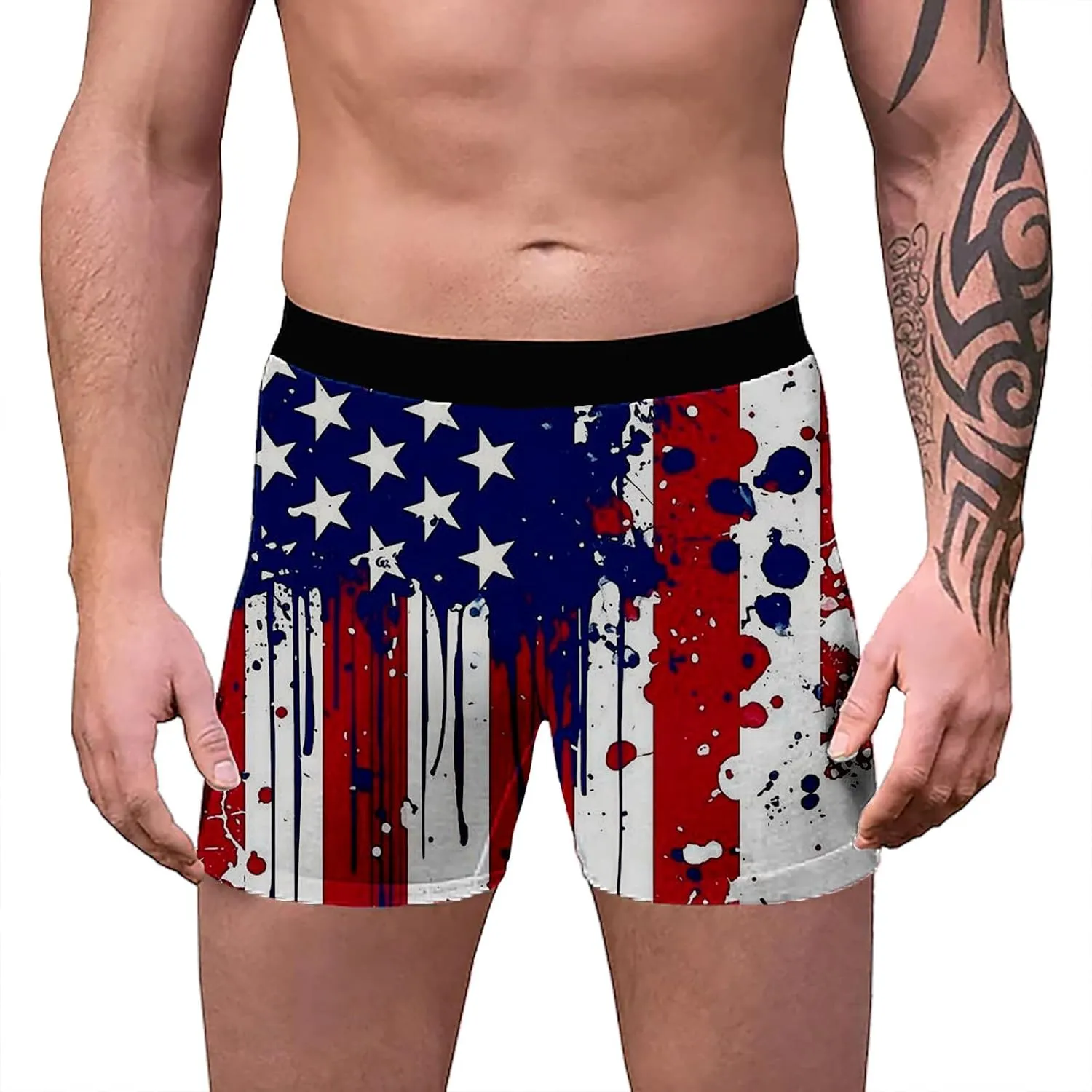 Boxer Brief And Trunks For Men 4Th Of July Elastic Waistband Comfortable Underwear Breathable Classic Loose Panties