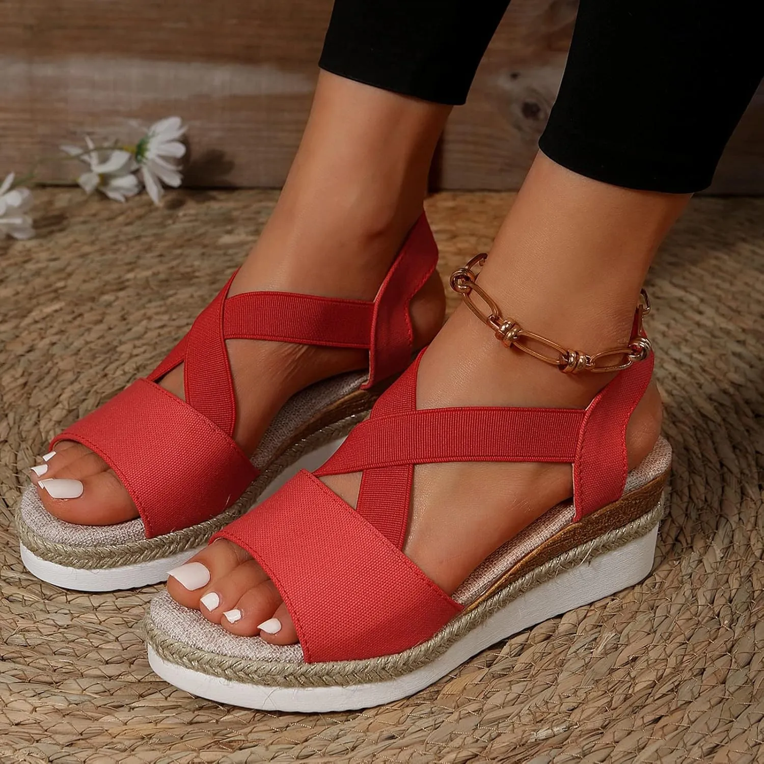 Breathable Summer Sandals for Women Womens Open Toe Flatform Fashion Sandal Arch Support Elegant Sandals