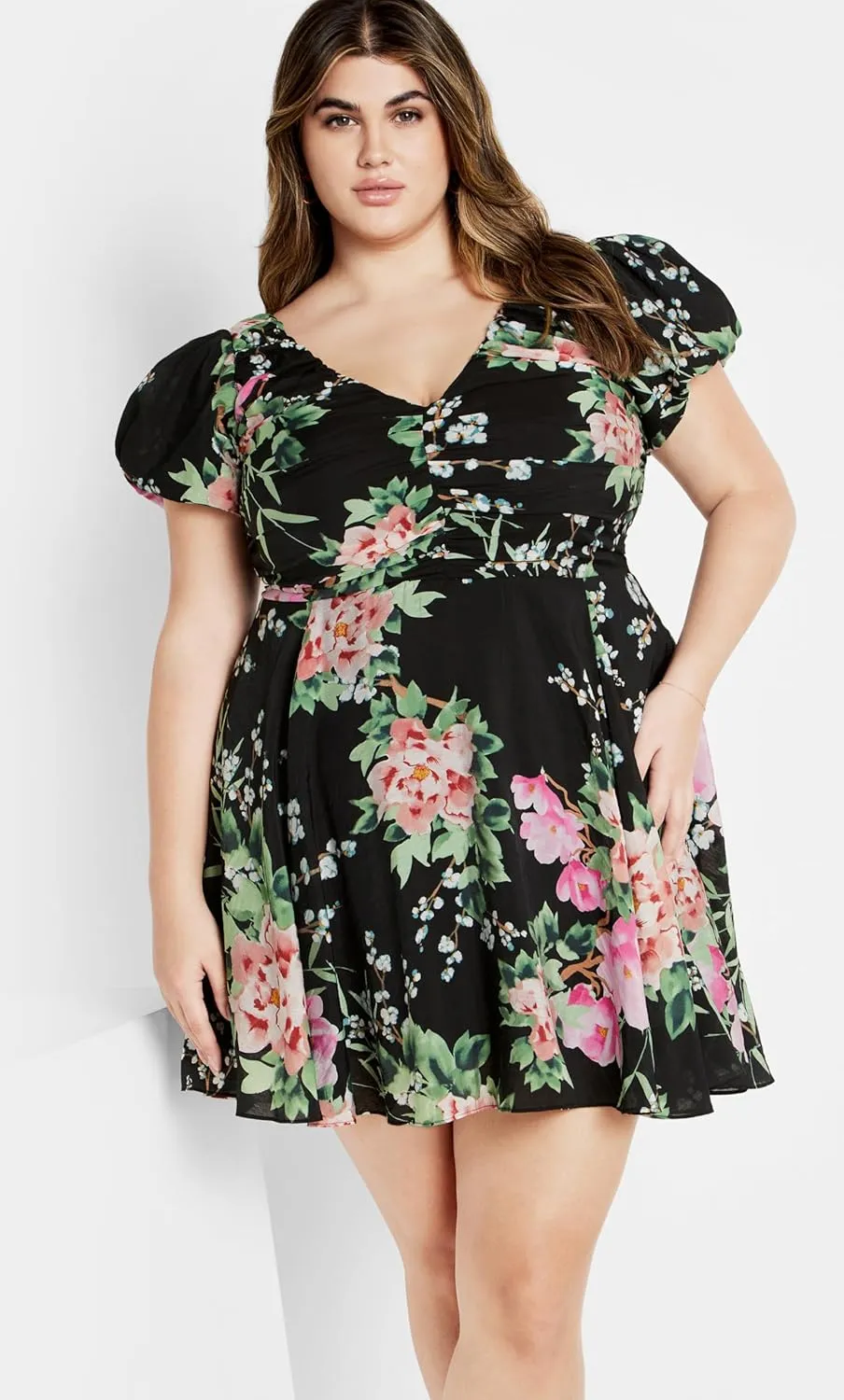 City Chic Women's Apparel Women's Marci Print Dress