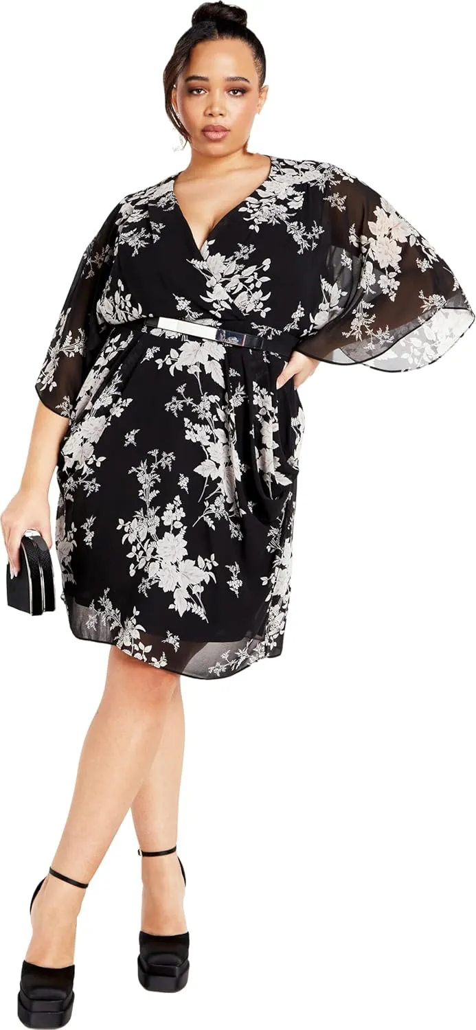 City Chic Women's Plus Size Dress Mini Bouquet
