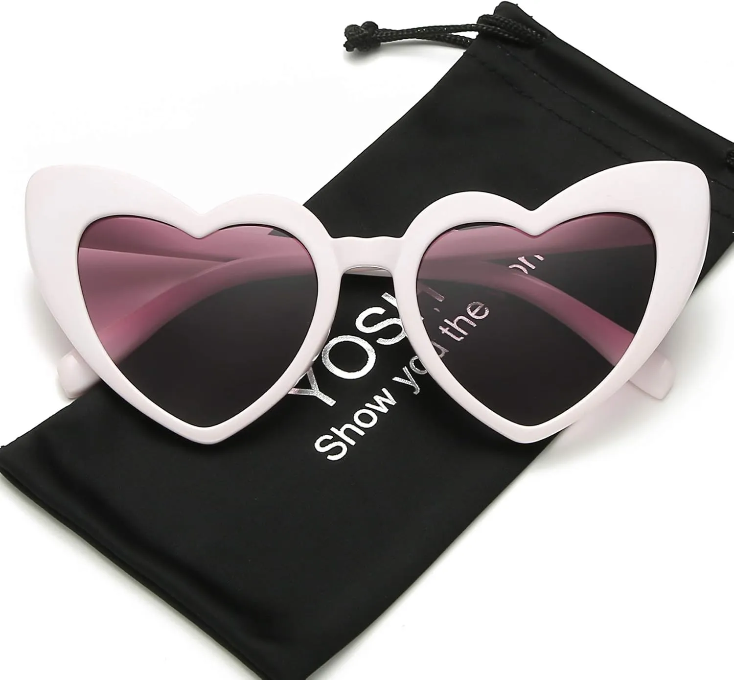 Clout Goggle Heart Sunglasses Vintage Cat Eye Mod Style Retro Kurt Cobain Glasses