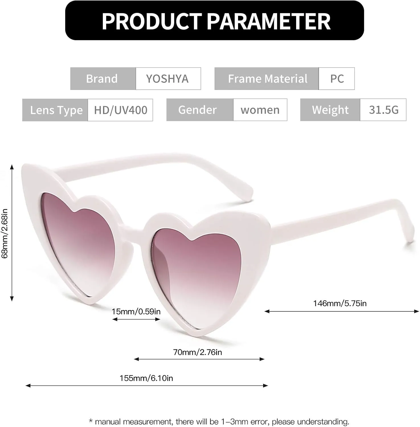 Clout Goggle Heart Sunglasses Vintage Cat Eye Mod Style Retro Kurt Cobain Glasses