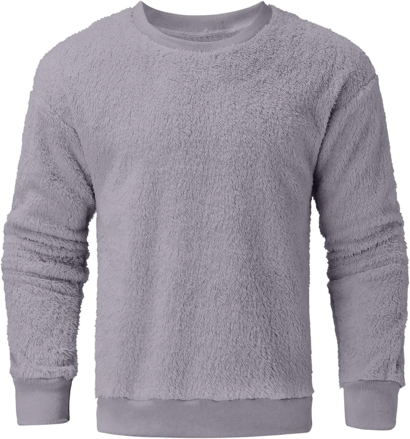 Crewneck Sweatshirts for Men Loose Fit Long Sleeve Solid Causal Pullover Shirts Lightweight Gym Athletic Shirt