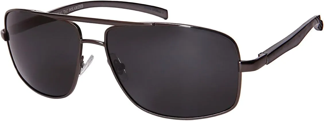 Edge I-Wear Polarized Sunglasses for Men Aluminum Mens Sunglasses Driving Square Aviator Sunglasses BG1208SAL-P-2(GM.sd)