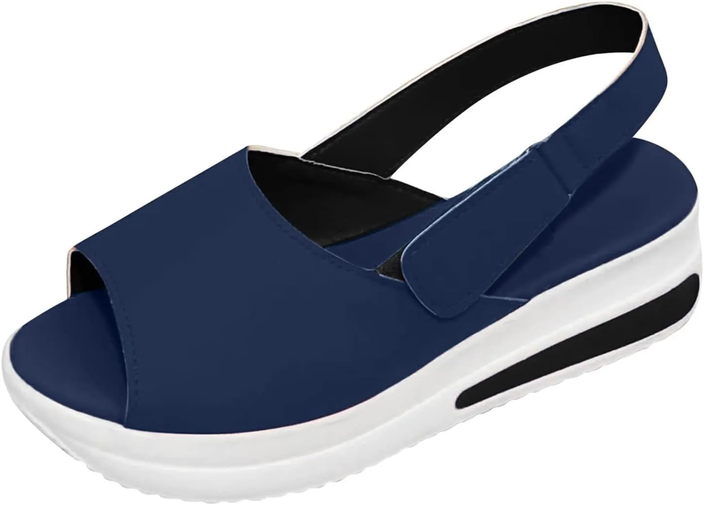 Eduavar Womens Wedge Sandals, Orthopedic Sandals for Women Peep Toe Platform Sandals Ankle Strap Comfy Sandals