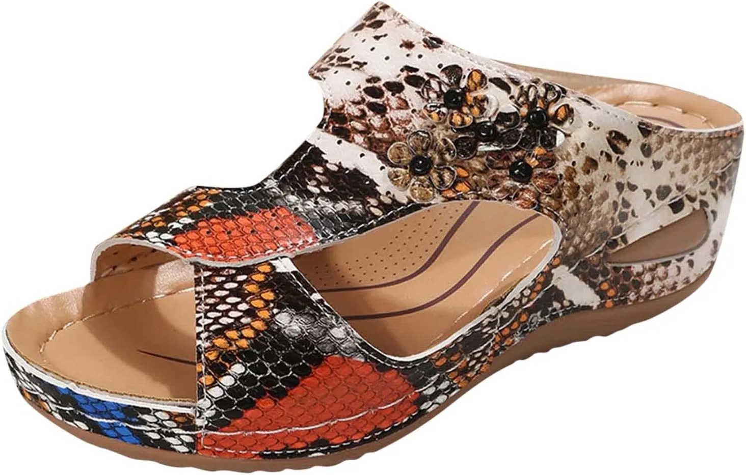 Eduavar Womens Wedge Sandals, Womens Sandals Casual Summer Low Wedge Sandals Breathable Open Toe Walking Sandals