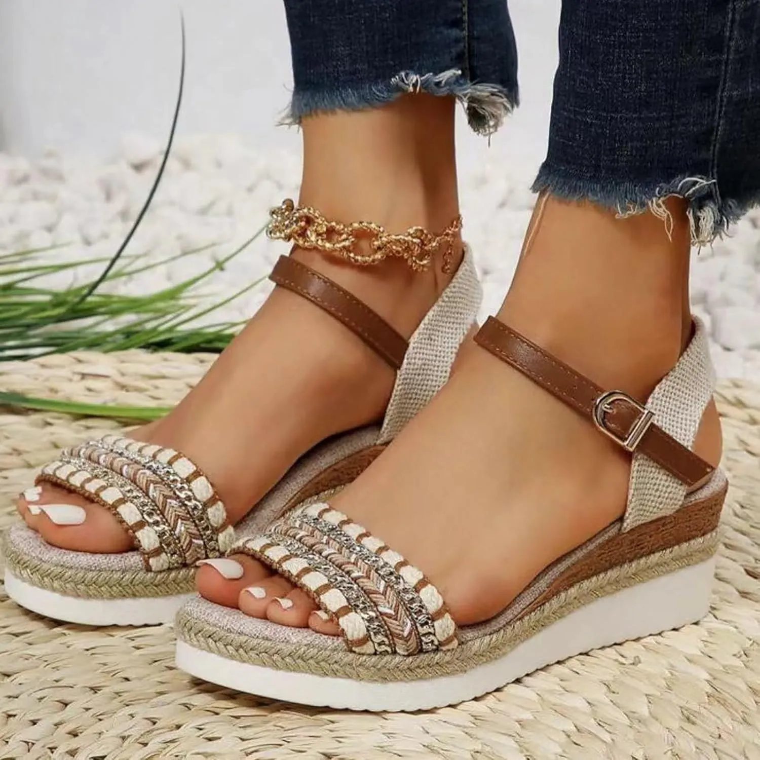 Fashion Thick Bottom Sandals for Women Womens Comfort Lightweight Platform Sandal Beach Sandals for Women