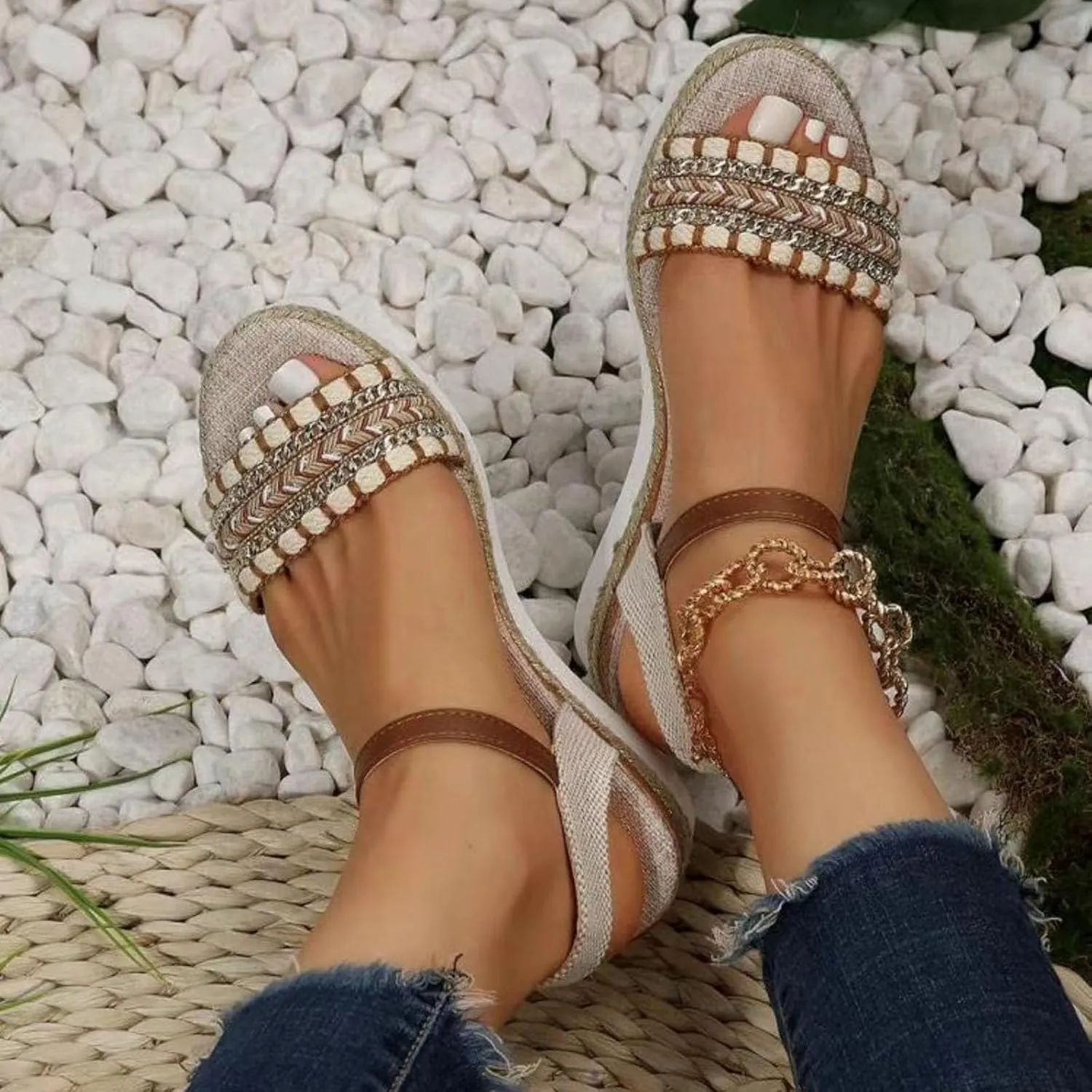 Fashion Thick Bottom Sandals for Women Womens Comfort Lightweight Platform Sandal Beach Sandals for Women