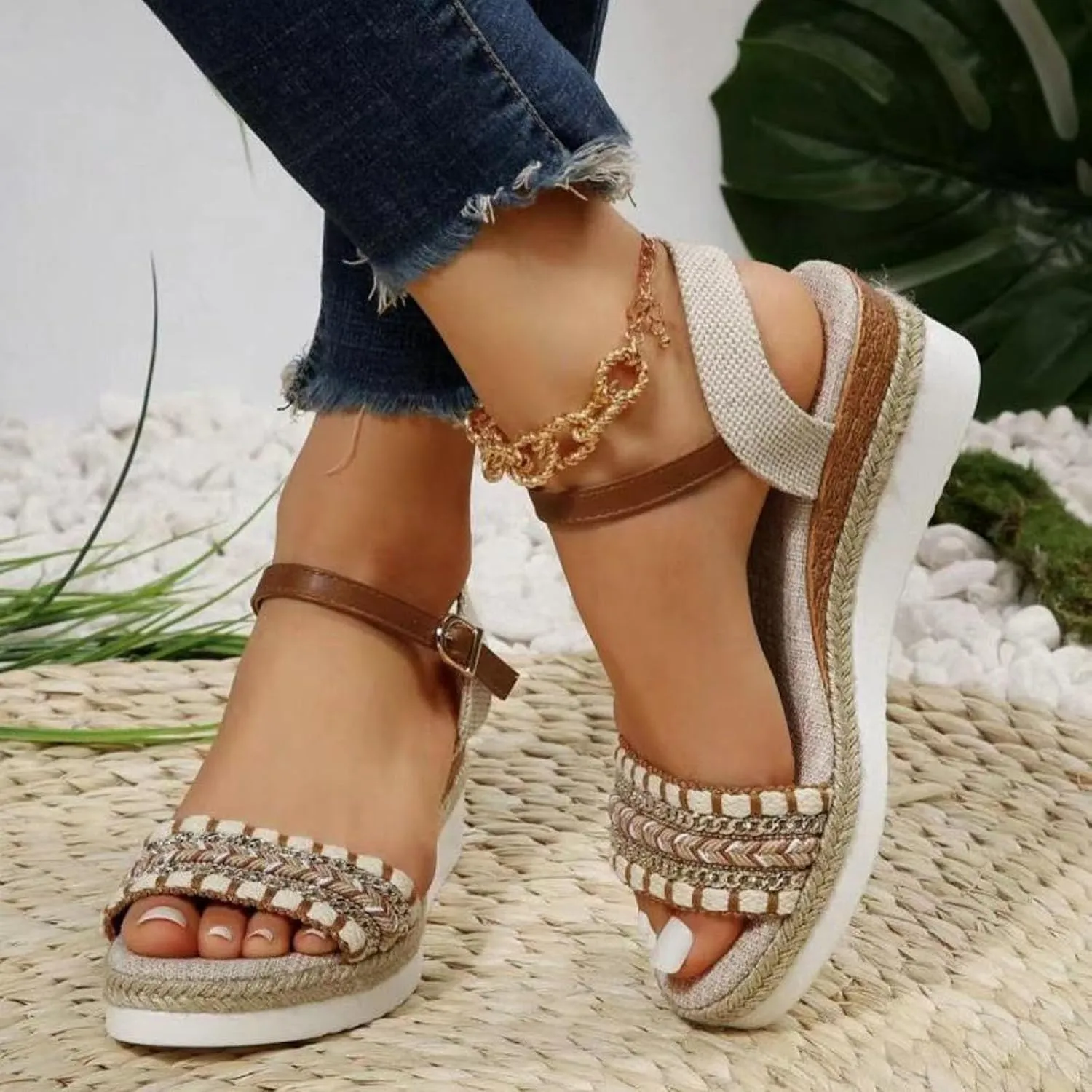 Fashion Thick Bottom Sandals for Women Womens Comfort Lightweight Platform Sandal Beach Sandals for Women