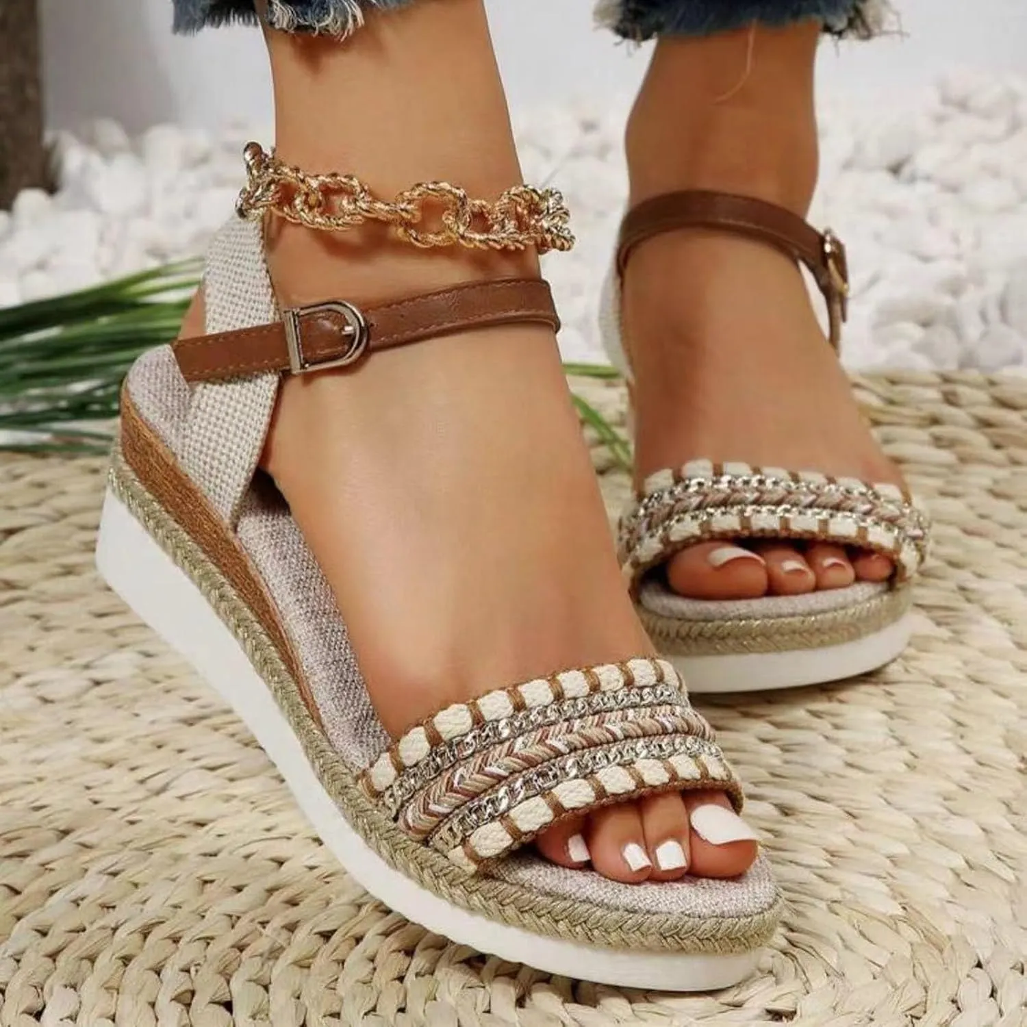 Fashion Thick Bottom Sandals for Women Womens Comfort Lightweight Platform Sandal Beach Sandals for Women