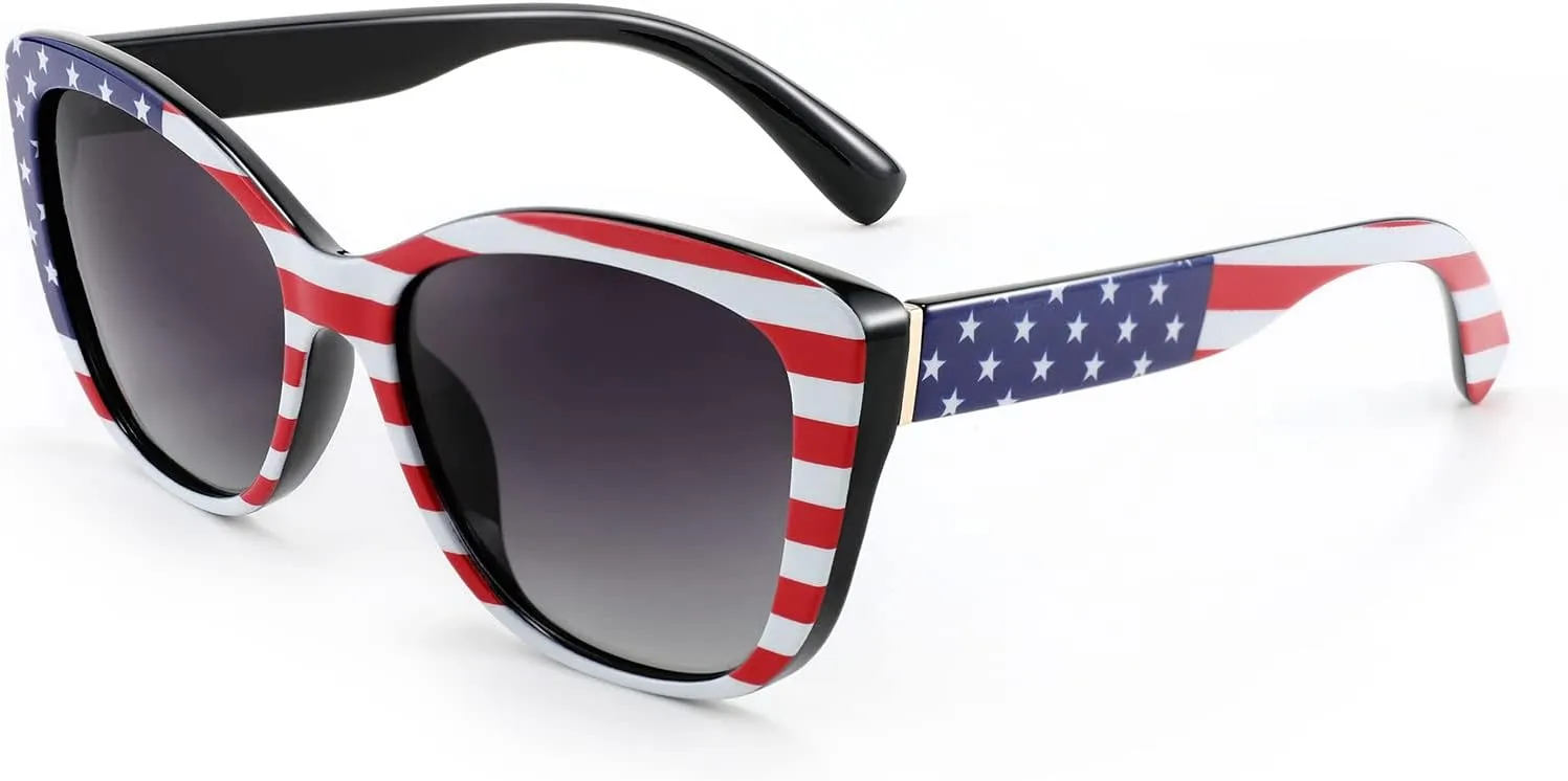 FEISEDY Polarized Vintage Sunglasses American Womens Square Jackie O Cat Eye Sunglasses B2451
