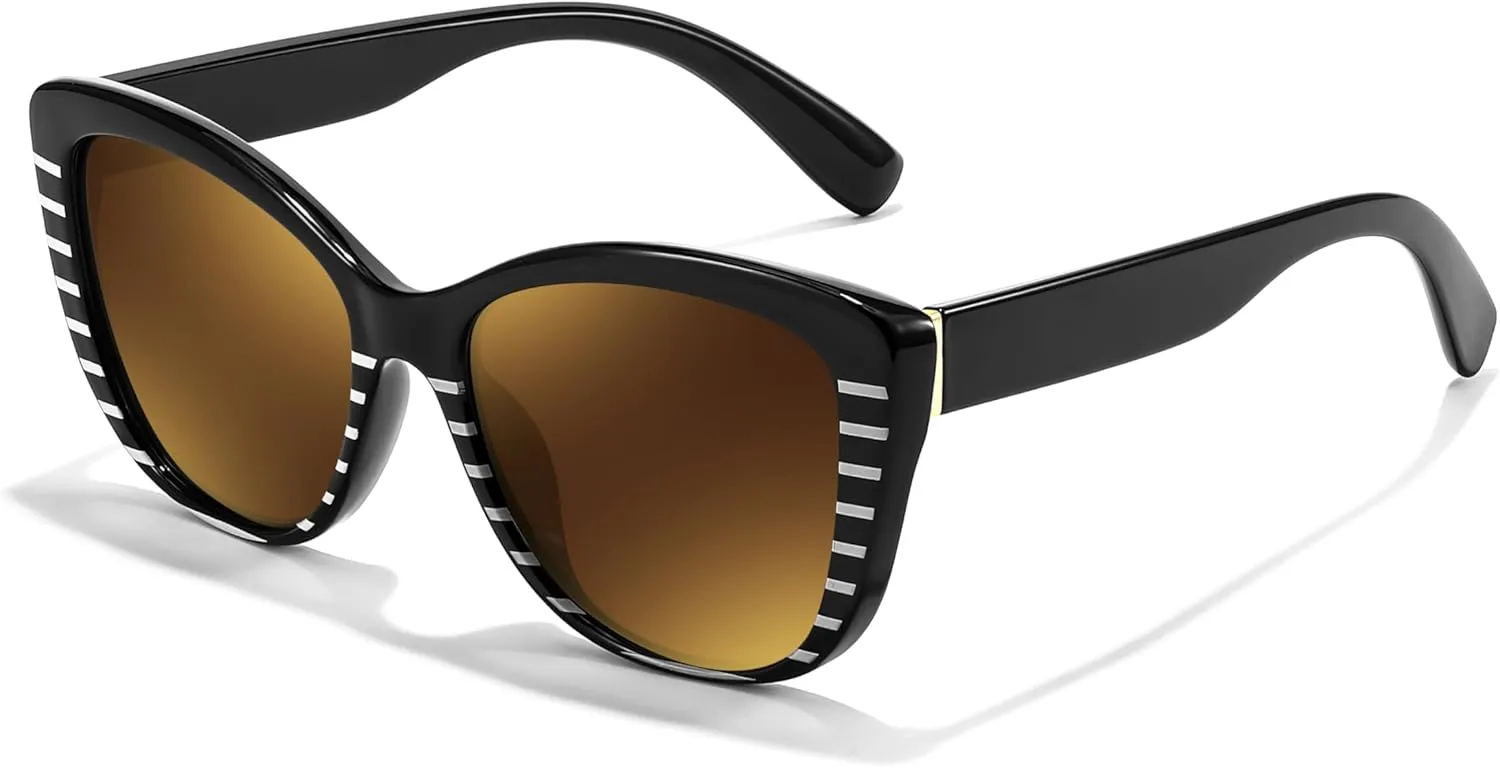 FEISEDY Polarized Vintage Sunglasses American Womens Square Jackie O Cat Eye Sunglasses B2451