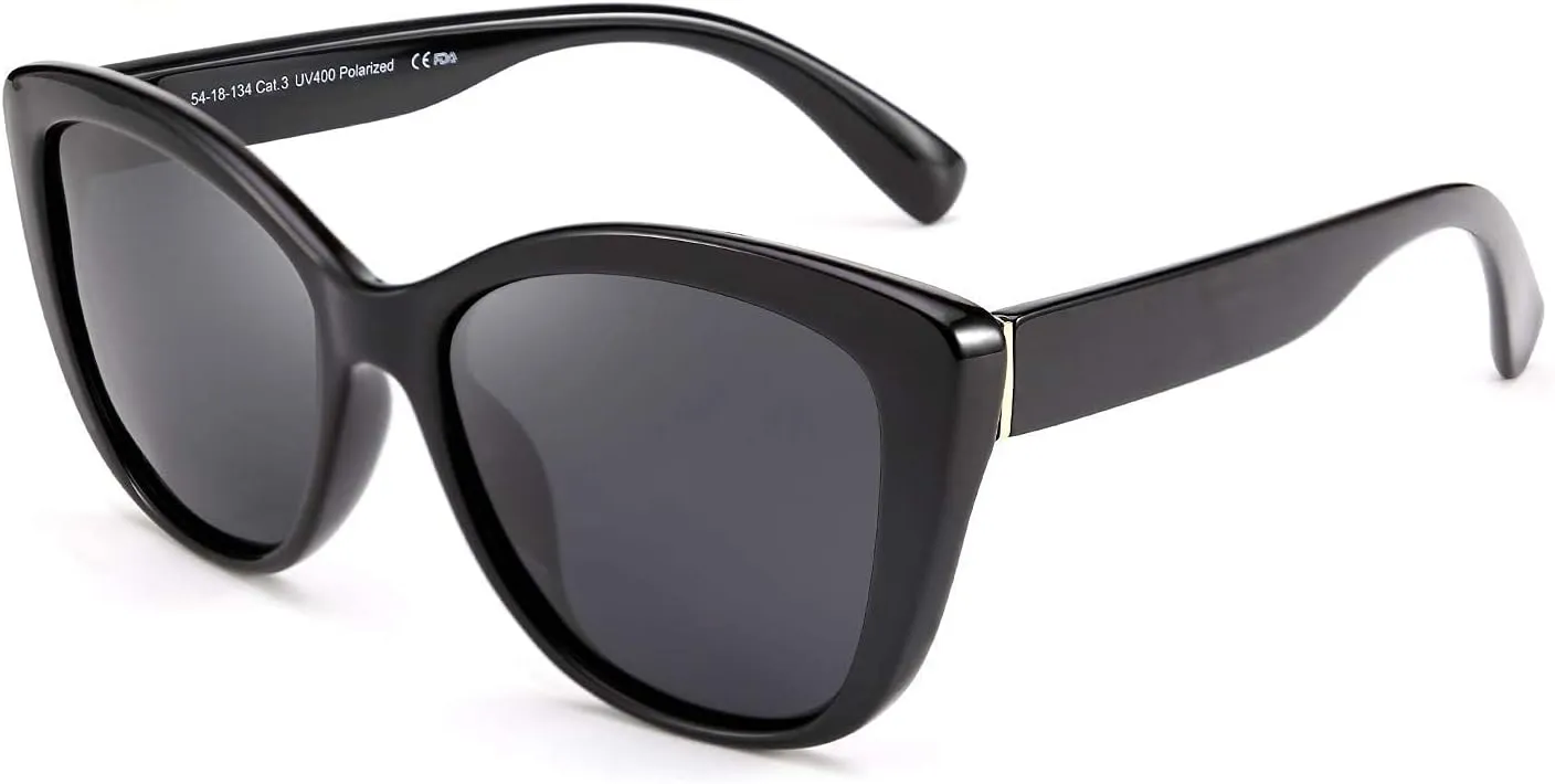 FEISEDY Polarized Vintage Sunglasses American Womens Square Jackie O Cat Eye Sunglasses B2451