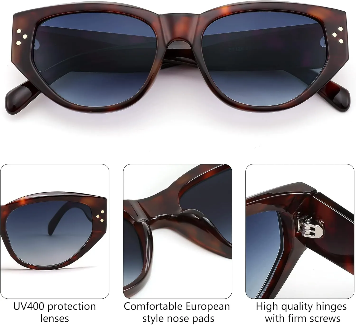 FEISEDY Sunglasses Womens, Retro Cat Eye Sunglasses, Fashion Vintage Cute Stylish UV400 Sunnies B2365