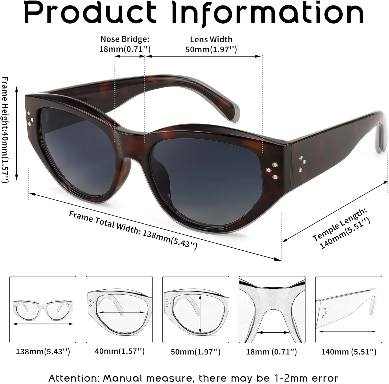 FEISEDY Sunglasses Womens, Retro Cat Eye Sunglasses, Fashion Vintage Cute Stylish UV400 Sunnies B2365