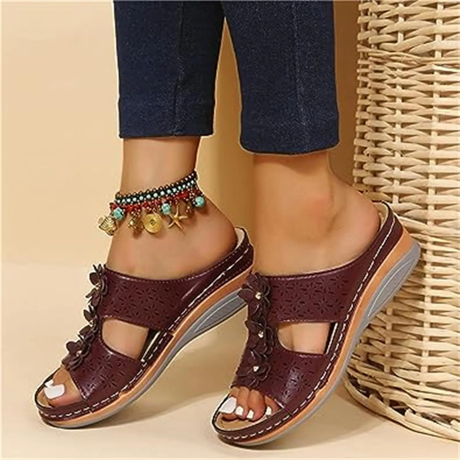 FFMA Wide Width Flip Flops Womens Orthopedic Sandals with Arch Support Shoes Sandals for Women Heels Support Shoes for Women Womens Sandal Heels
