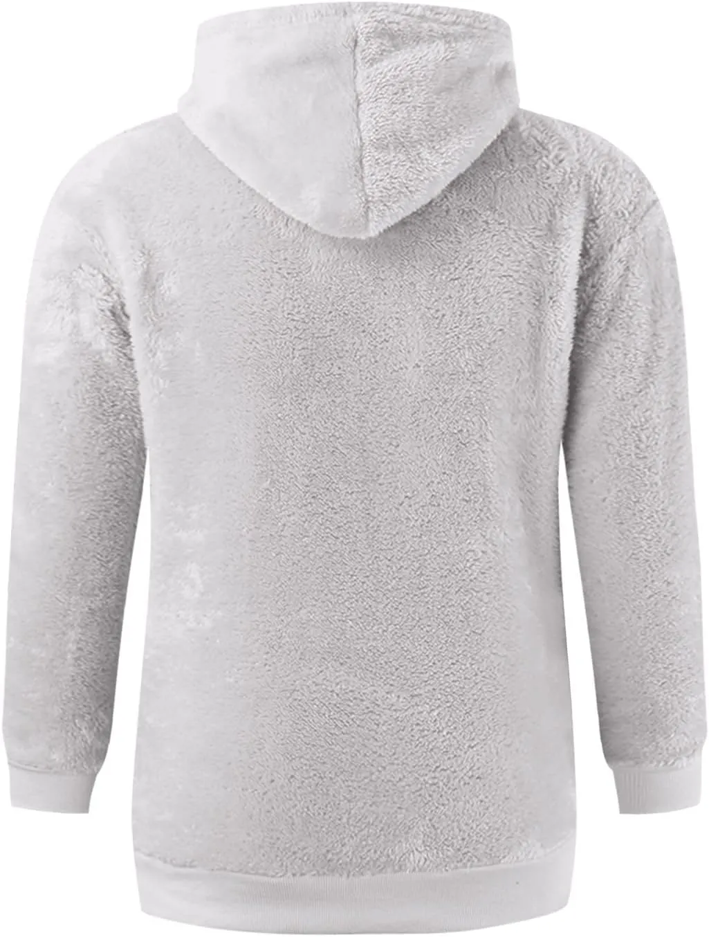 Finelylove Mens Fuzzy Sherpa Hoodies Pullover Oversized Cozy Warm Fleece Hooded Sweatshirt Fluffy Winter Outwear with Pocket