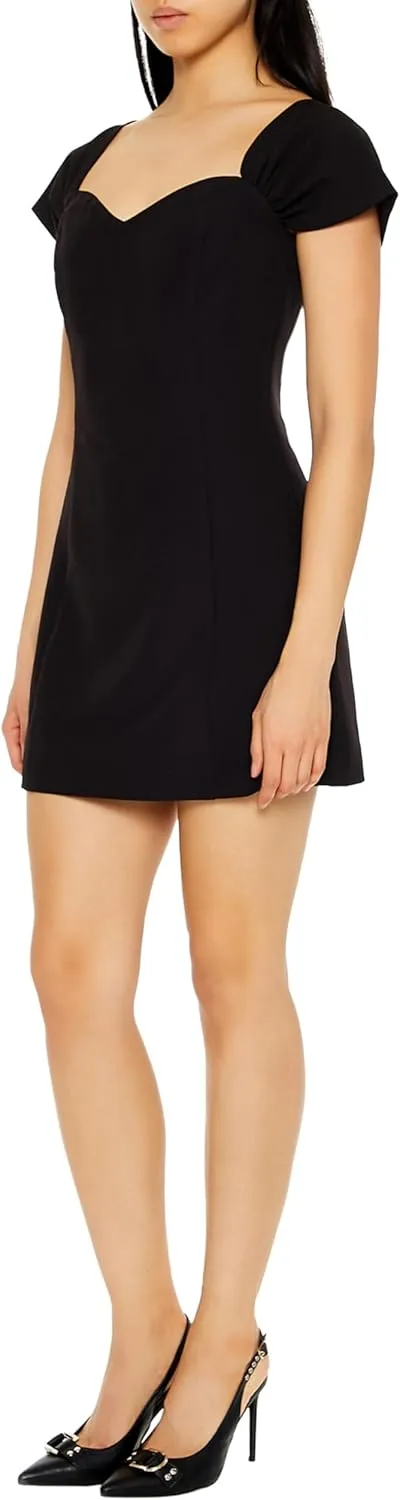 Forever 21 Women's Sweetheart Cap-Sleeve Mini Dress