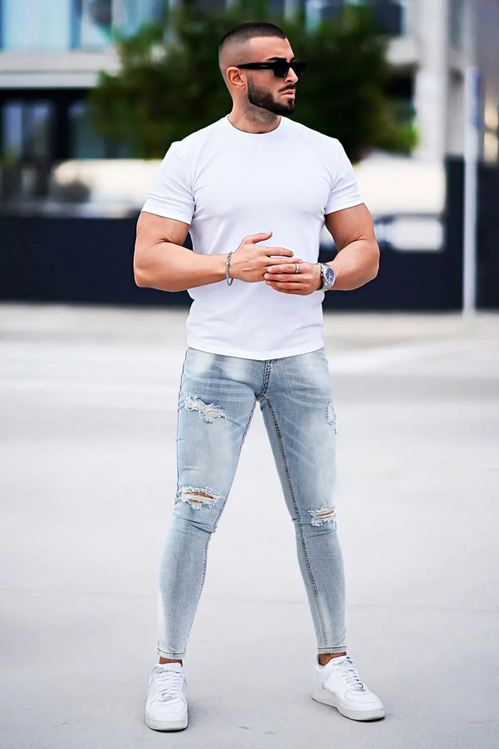 GINGTTO Mens Skinny Jeans Ripped Stretch Denim Jeans for Men