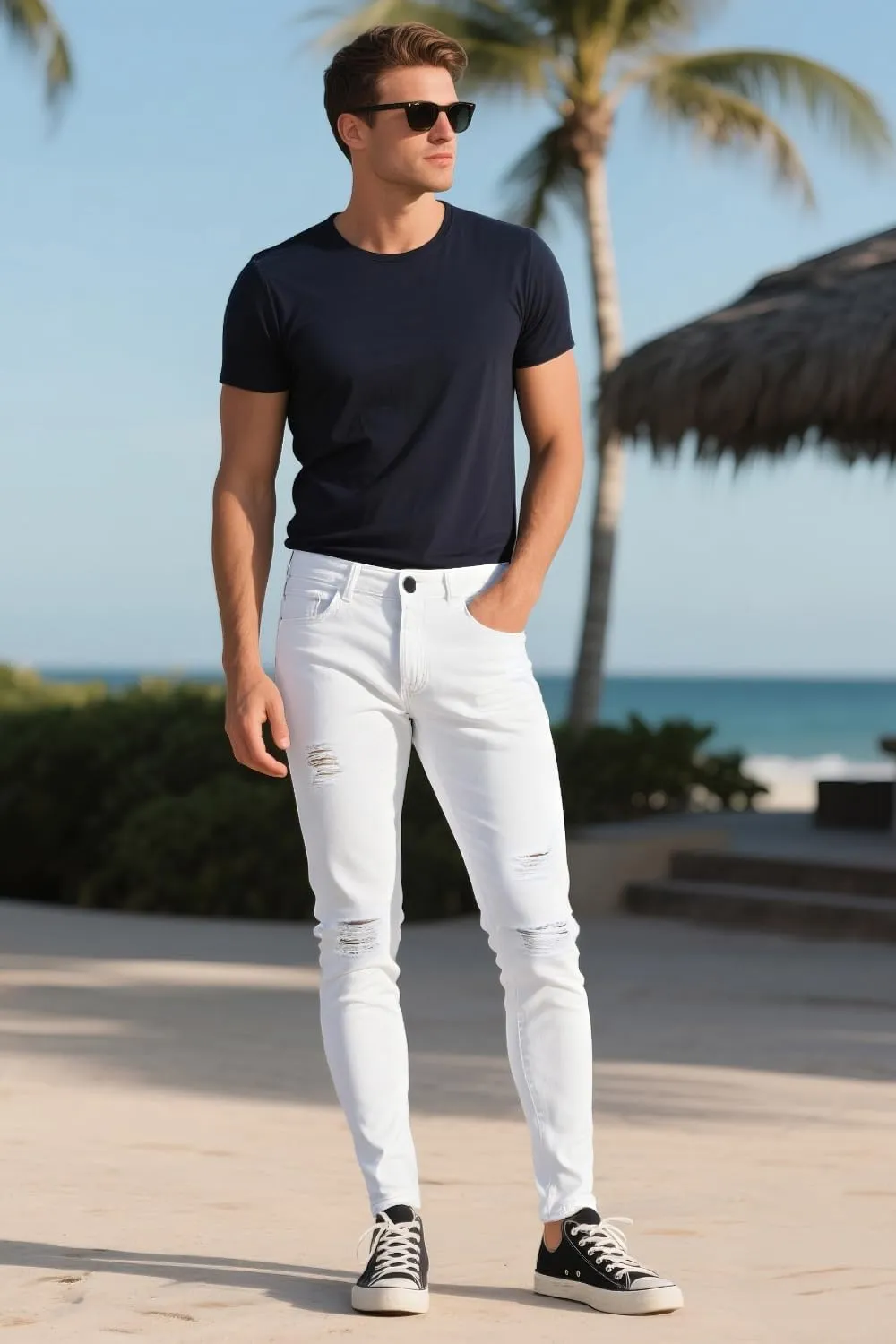 GINGTTO Mens Skinny Jeans Ripped Stretch Denim Jeans for Men
