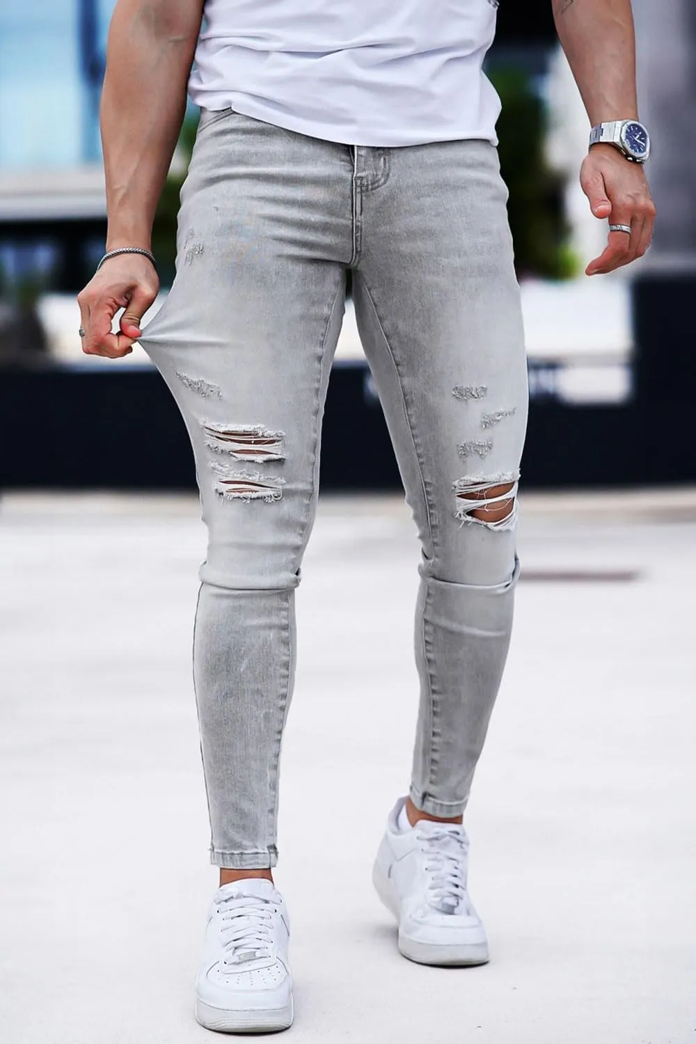 GINGTTO Mens Skinny Jeans Ripped Stretch Denim Jeans for Men