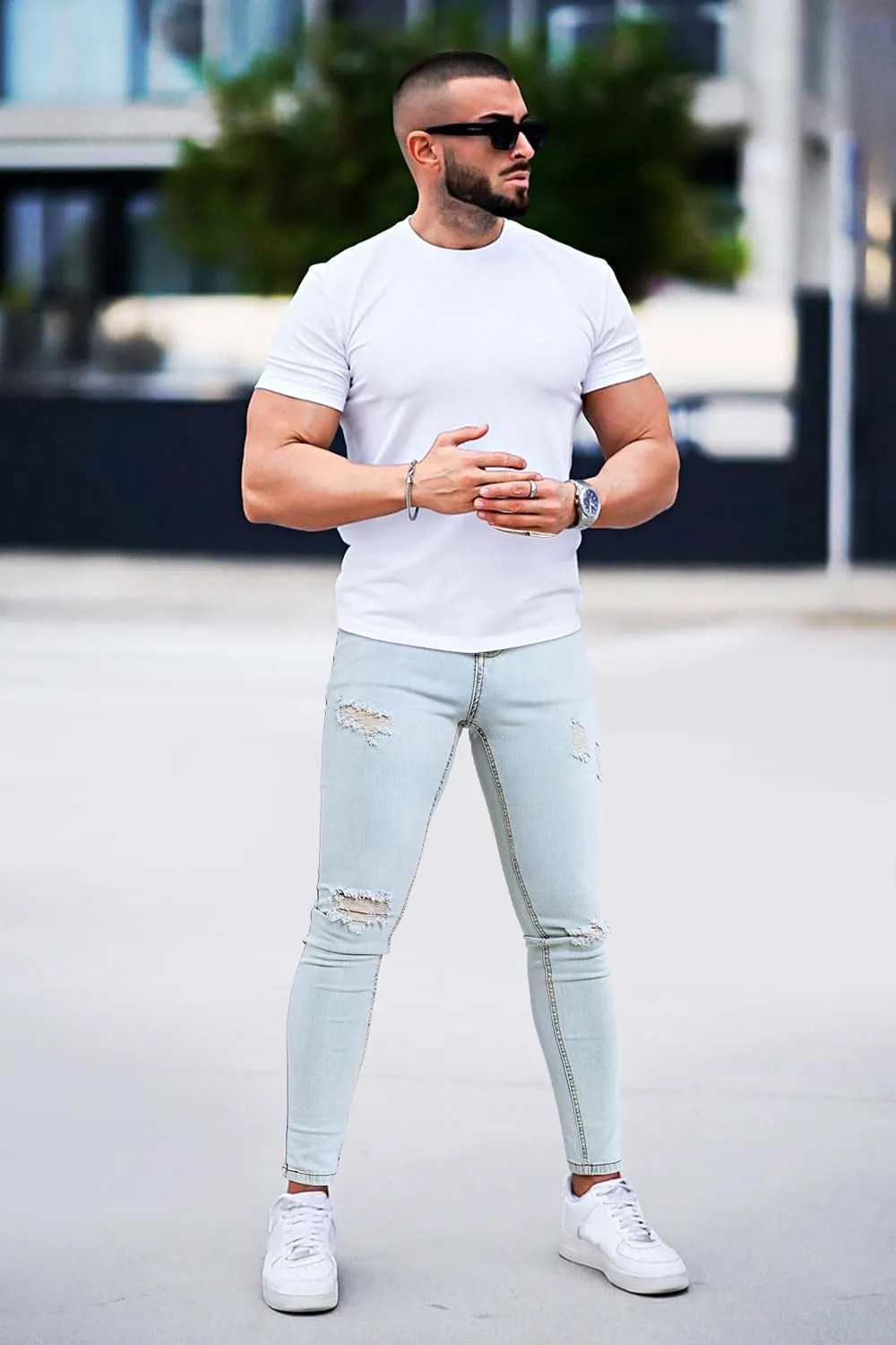 GINGTTO Mens Skinny Jeans Ripped Stretch Denim Jeans for Men