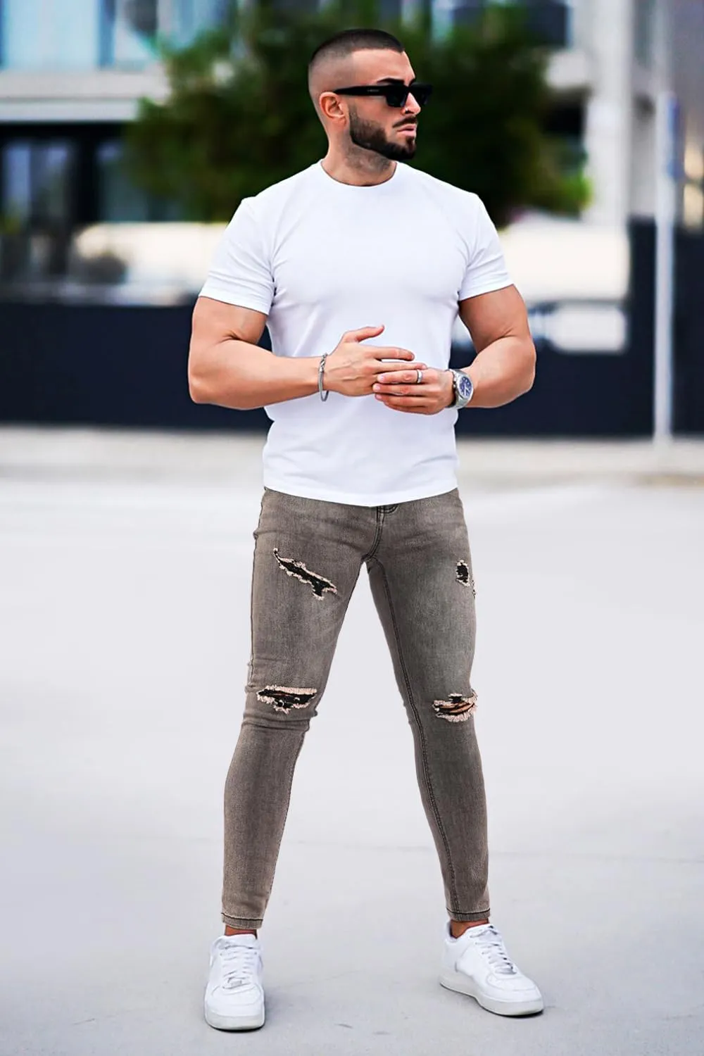 GINGTTO Mens Skinny Jeans Ripped Stretch Denim Jeans for Men