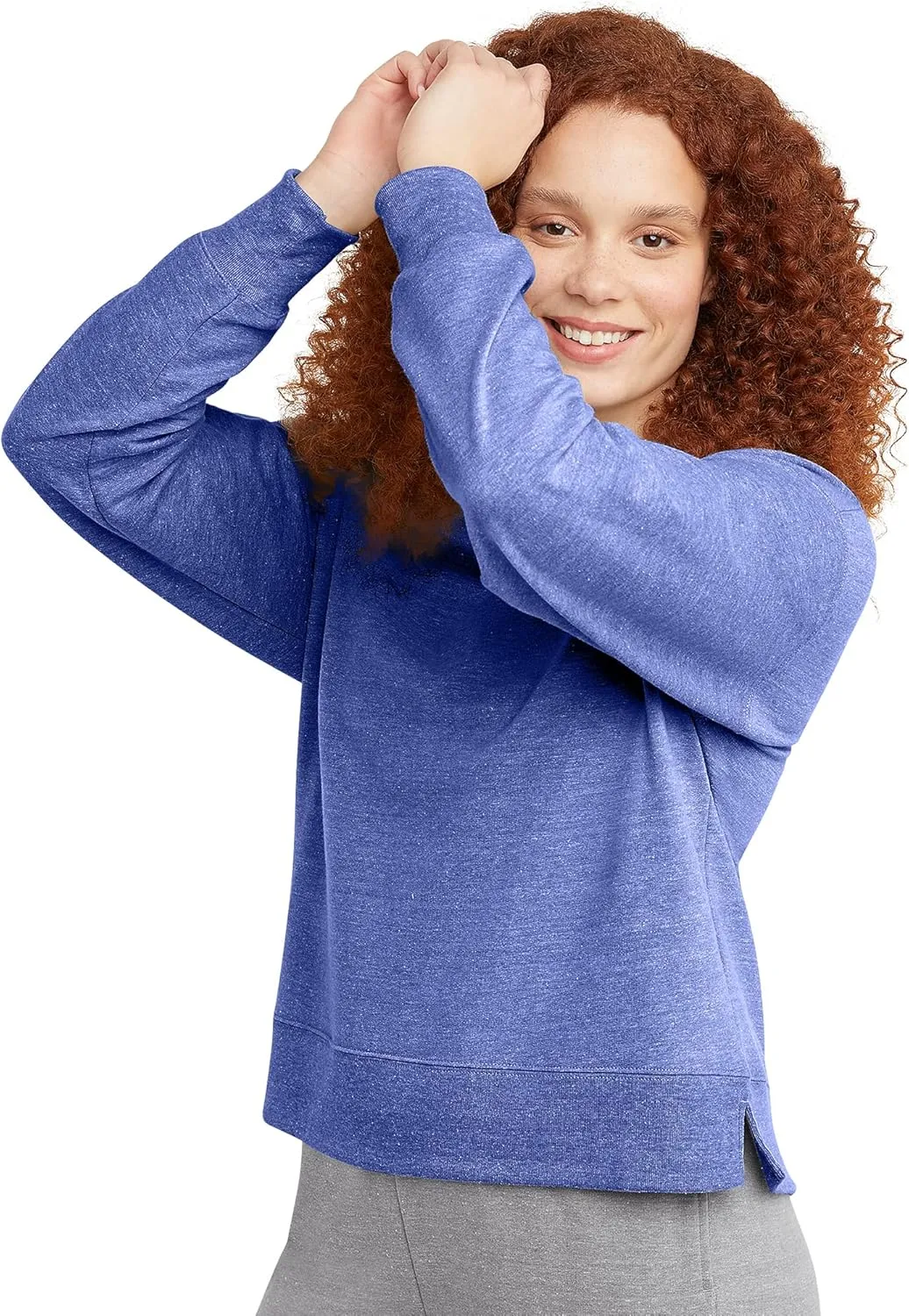 Hanes Women's Originals French Terry, Lightweight Fleece Pullover Sweatshirt, Available in Plus