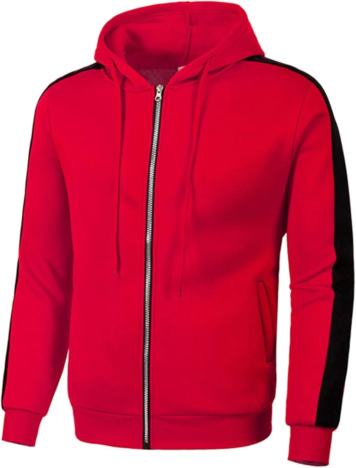 Hoodies for Men, Mens Zip Up Slim Fit Lightweight Hoodie with Pockets Long Sleeve Full-Zip Casual Hooded Sweatshirt