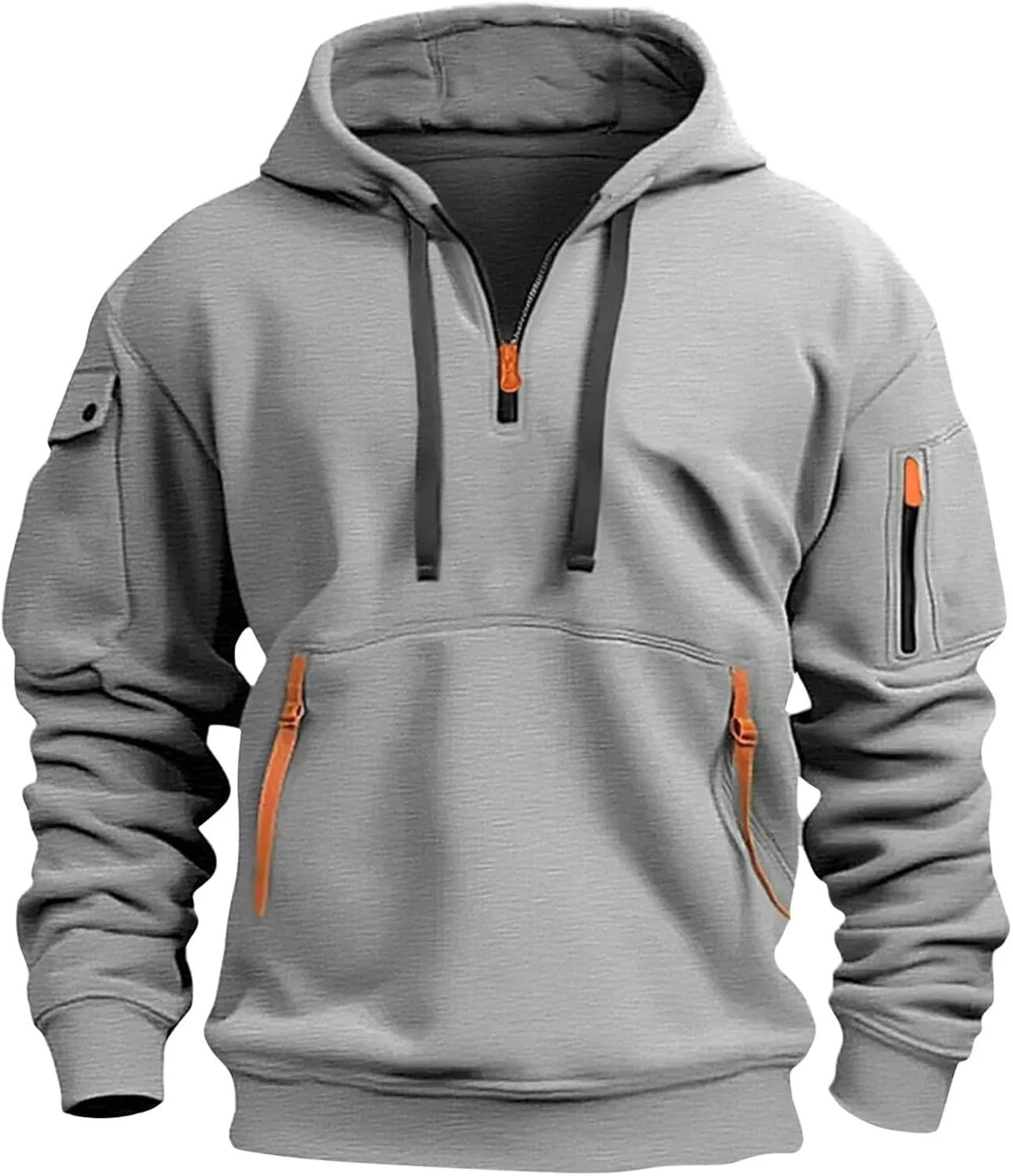 Hoodies Sweatshirts for Men Long Sleeve 1/4 Zip Fashion Pocket Drawstring Hoodies Casual Hoodie Sweatshirt