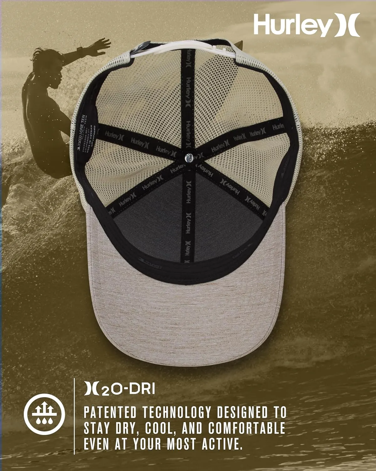 Hurley Men's Caps - H2O-Dri League Baseball Caps for Men with Snapback Closure - Classic Mens Trucker Hats (S-XL)