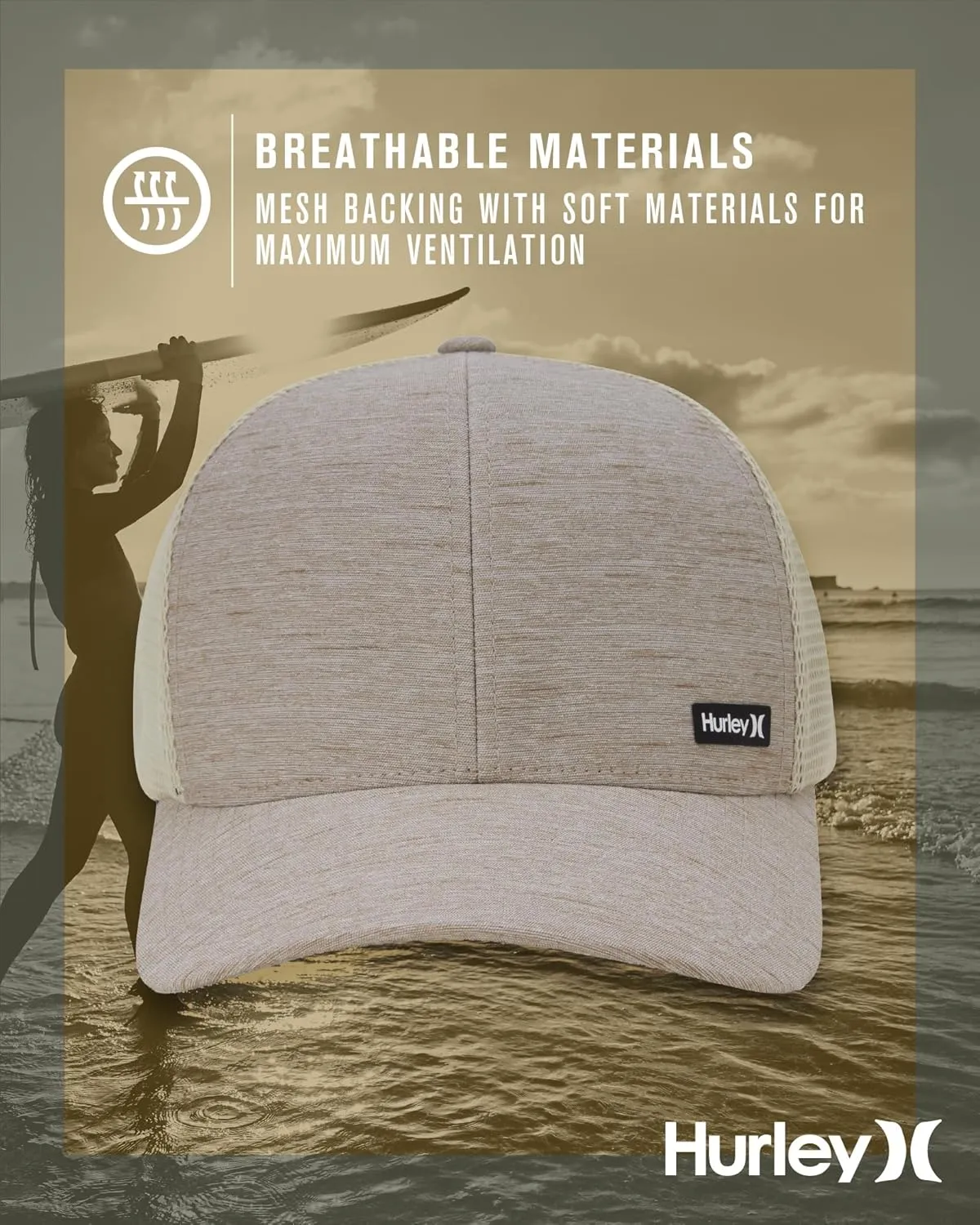Hurley Men's Caps - H2O-Dri League Baseball Caps for Men with Snapback Closure - Classic Mens Trucker Hats (S-XL)