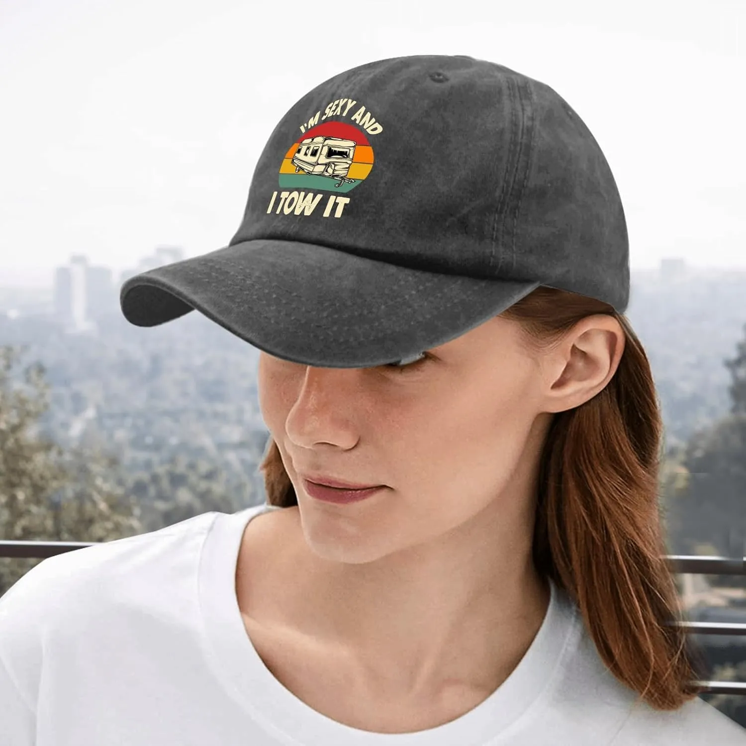I'm Sexy and i Tow It Baseball Cap Youth Golf hat Pigment Black Mens hat Gifts for Boyfriends Baseball Cap