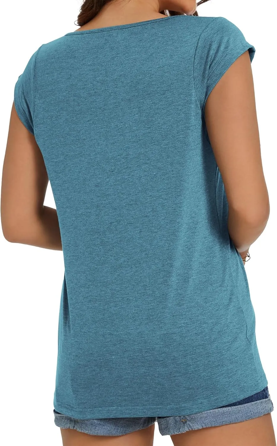 JOELLYUS Women's Cap Sleeve Tops Summer Tank Top Casual Basic Tees Shirts Loose Fit Blouses