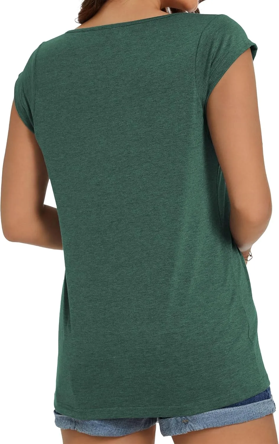 JOELLYUS Women's Cap Sleeve Tops Summer Tank Top Casual Basic Tees Shirts Loose Fit Blouses