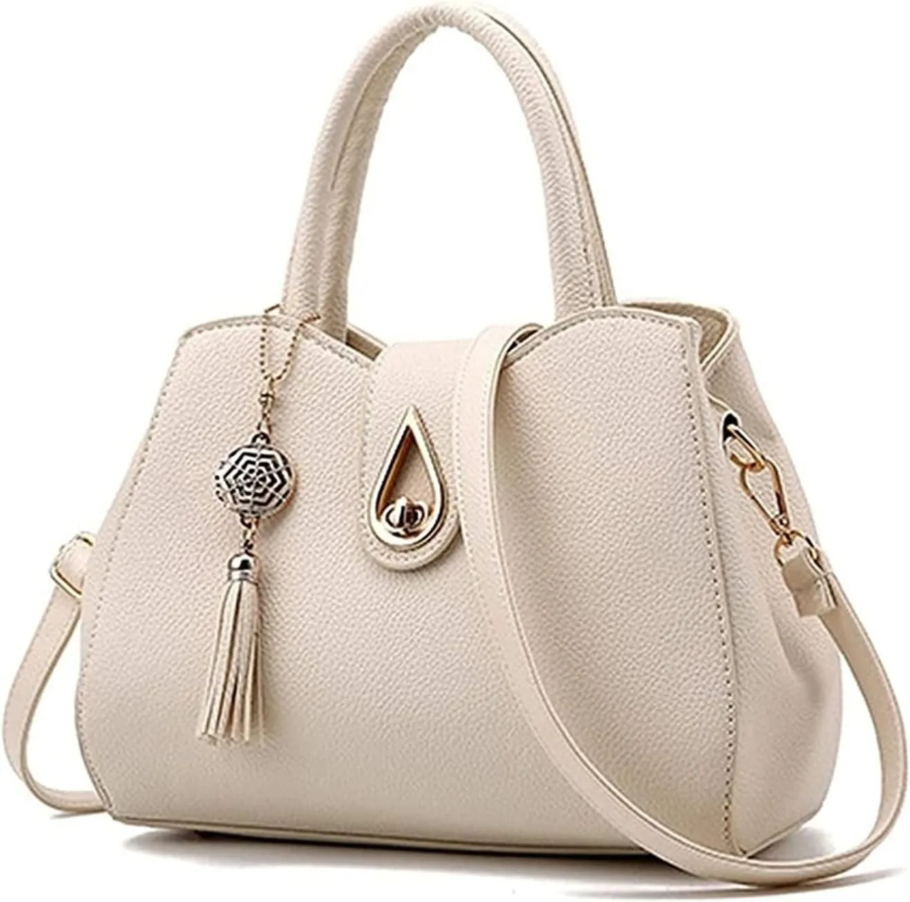 Large Shoulder Bags Womens Handbag Cute Mini Leather Shoulder Purse Crossbody Bag For Women(Beige)