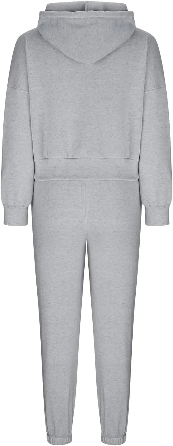 Lastesso Womens Matching Lounge Set Soft Long Sleeve Drawstring Tops Baggy Solid Sweat Suits Casual Sprint Fall Clothes