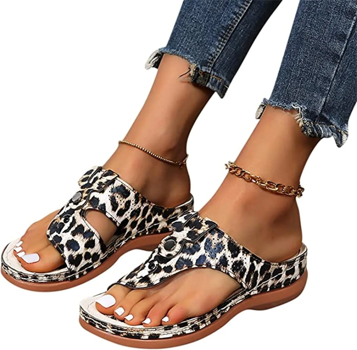 Lausiuoe Flip Flops For Women With Arch Support Dressy Summer Orthotic Sandals Comfortable Walking Orthopedic Sandals