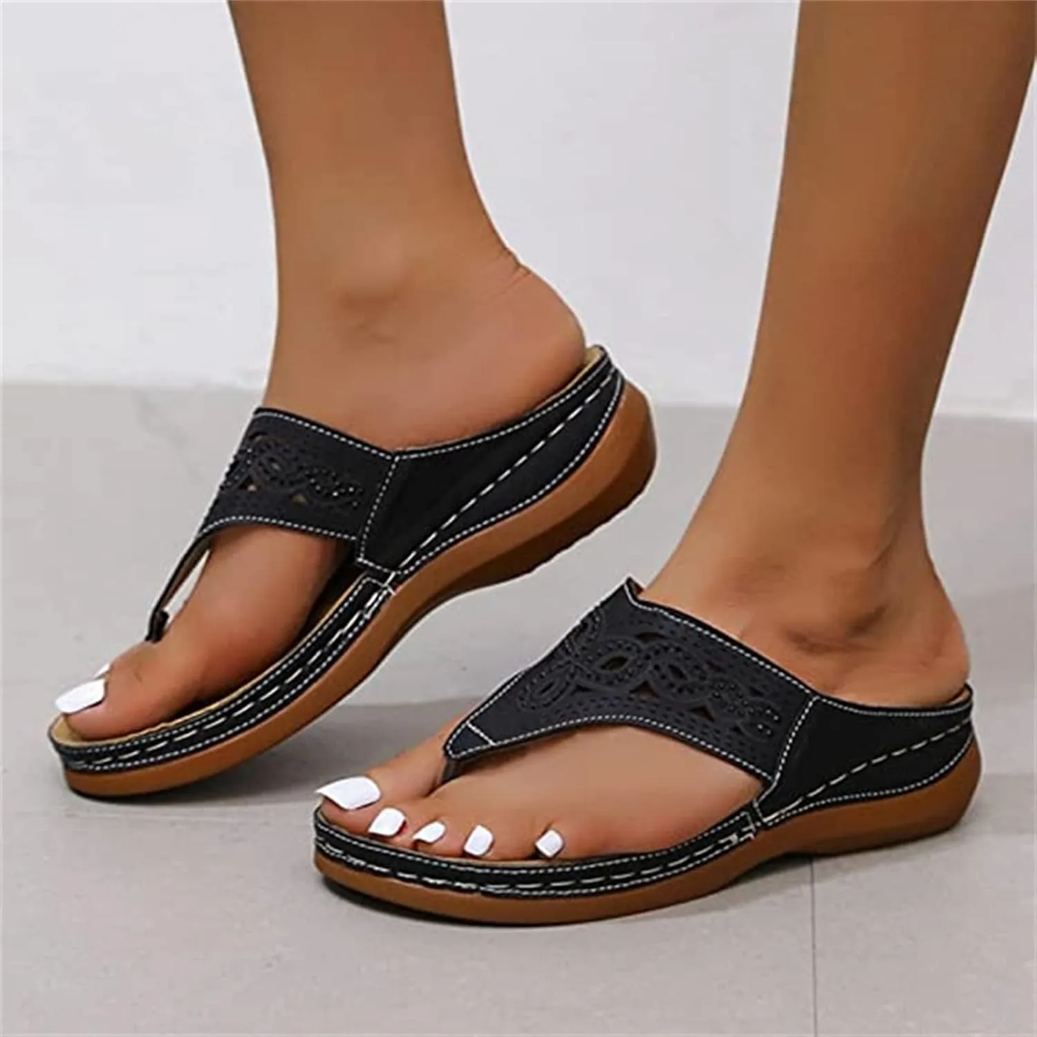 Lausiuoe Women's Comfy Orthotic Sandals,Womens Dressy Summer Slingback Orthopedic Slide Walking Shoes With Arch Support