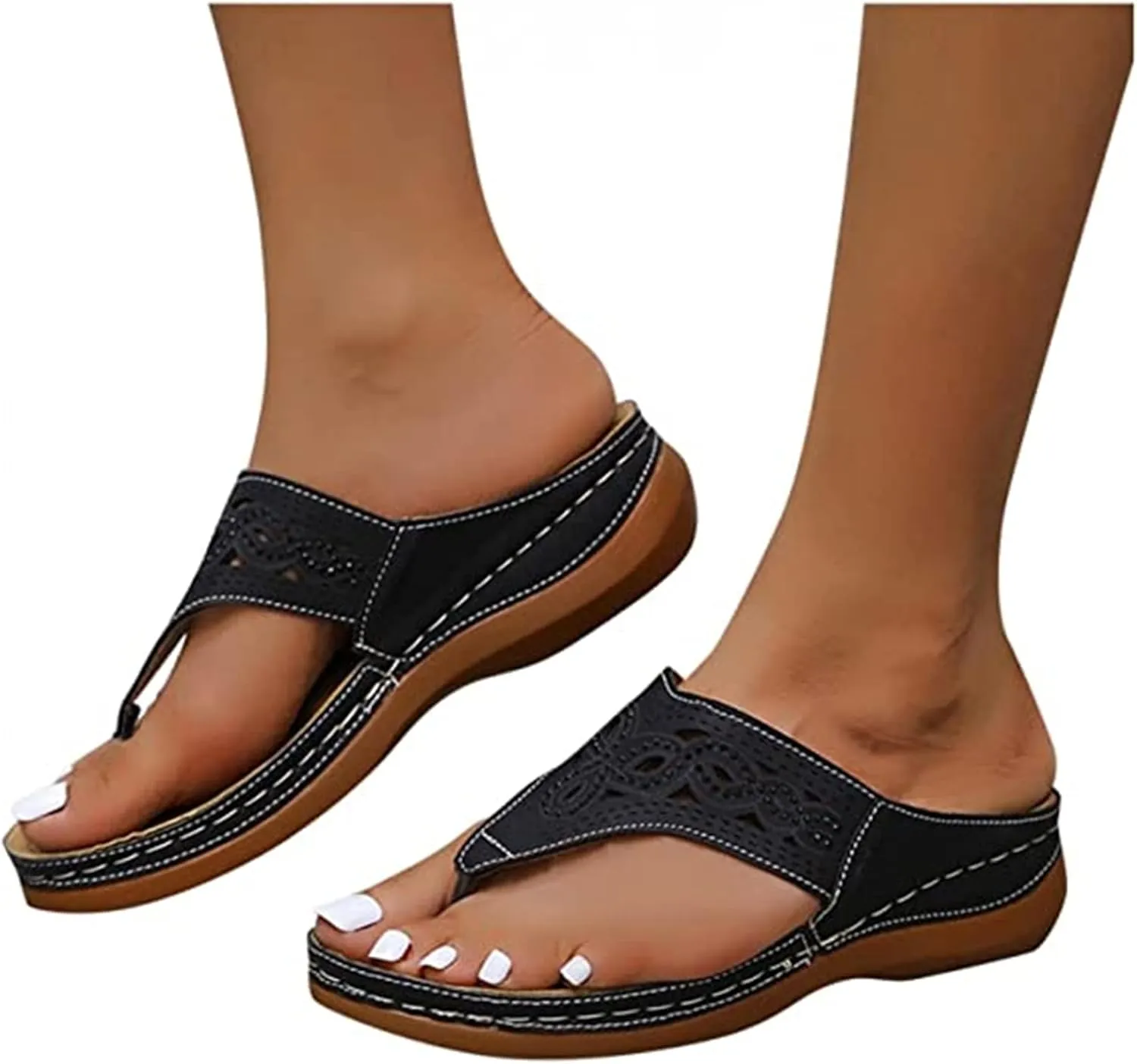 Lausiuoe Women's Comfy Orthotic Sandals,Womens Dressy Summer Slingback Orthopedic Slide Walking Shoes With Arch Support